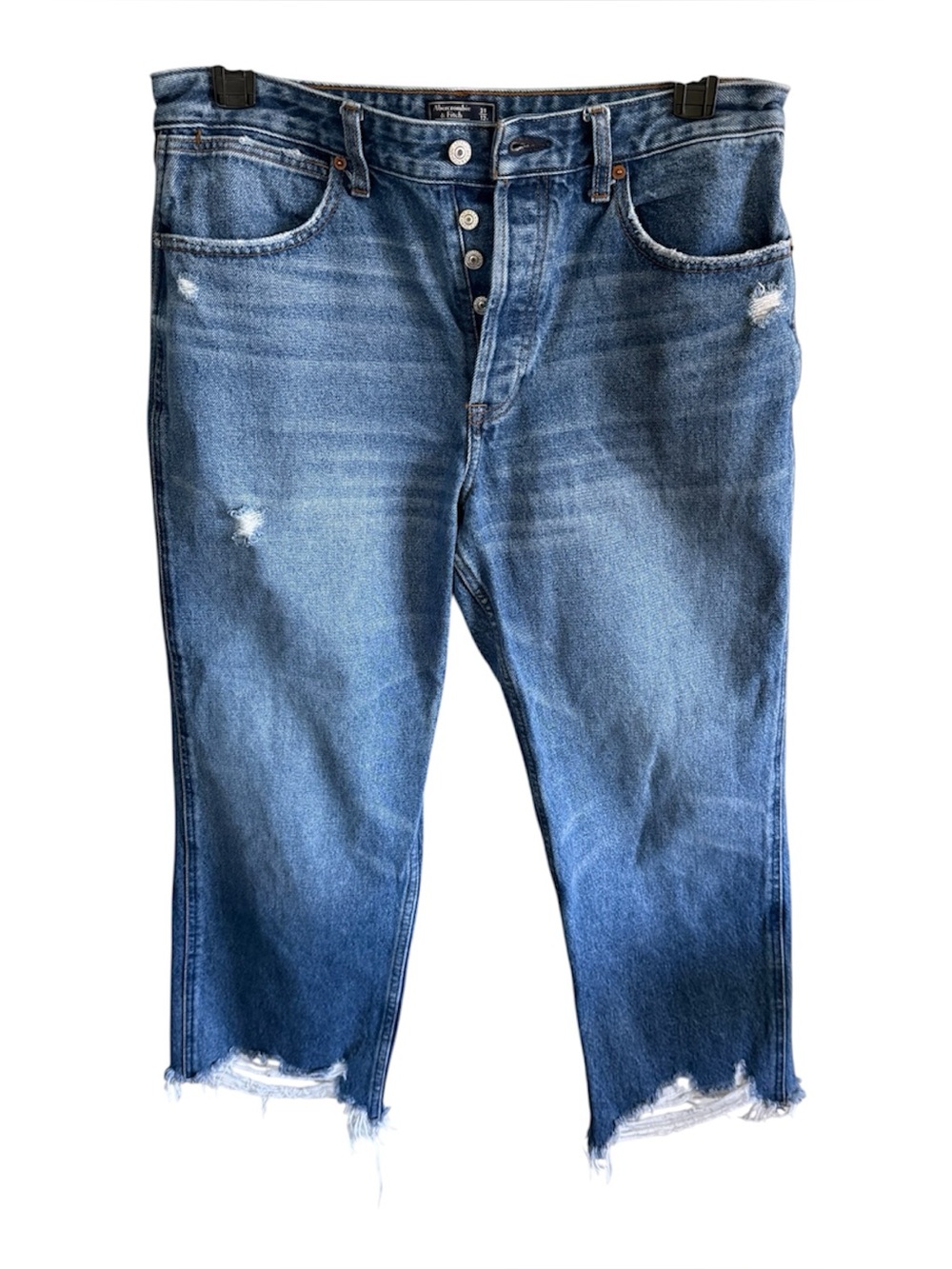 Abercrombie & Fitch Women’s Annie High Rise Ankle Straight Button-Fly Jeans 31 S